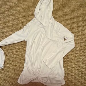 Girls white long sleeve with hood
